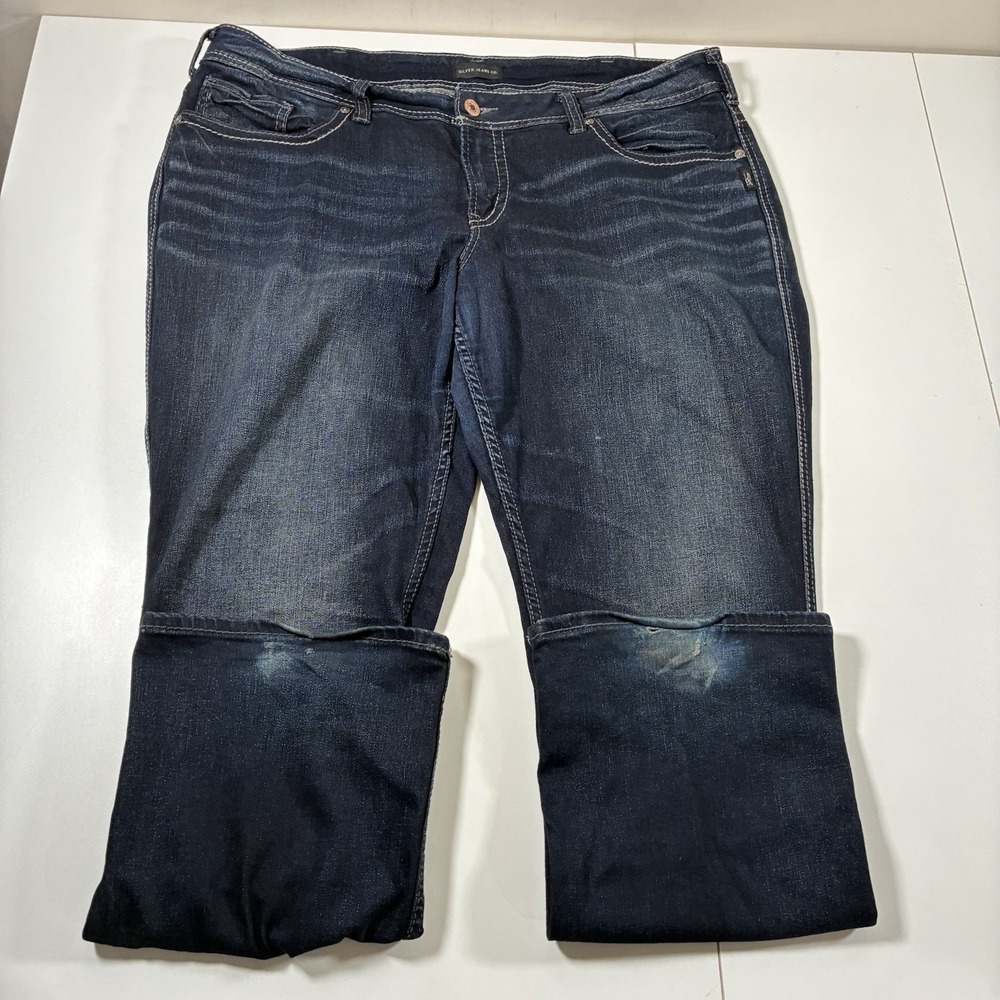Silver‎ Suki Bootcut Jeans Women's 20 40x31 Dark Wash Mid Rise Blue Stretch